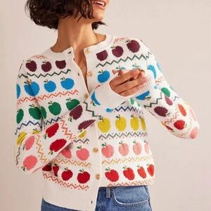 Boden Apple Cardigan FAIR Isle X-Small Sold Out Current Style NWOT